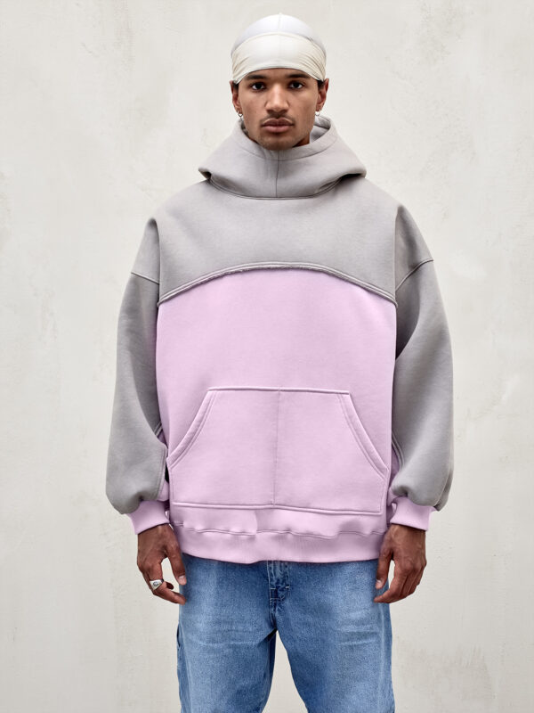 EIGHT оверсайз худи с капюшоном серо-сиреневого цвета
