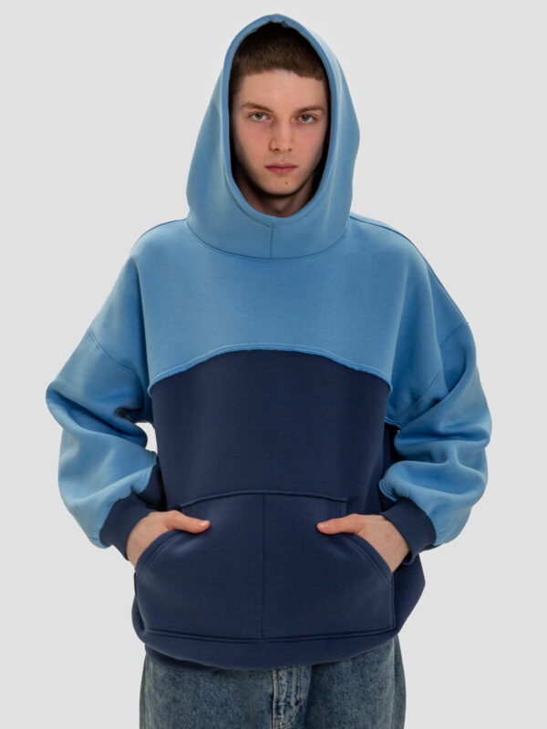 EIGHT оверсайз худи с капюшоном голубой-индиго цвет