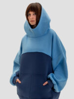 EIGHT оверсайз худи с капюшоном голубой-индиго цвет